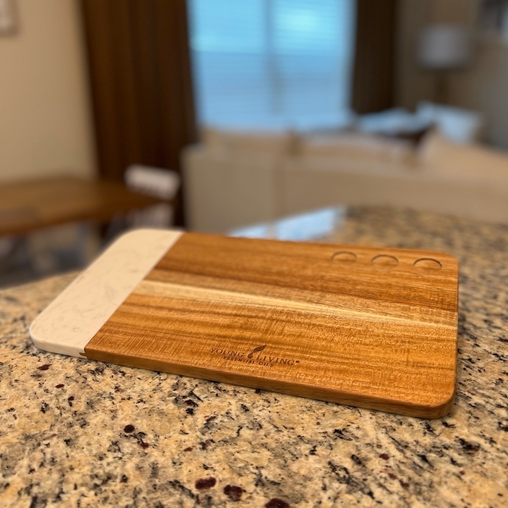 Young Living Exclusive Wood and Marble Charcuterie Cutting Board